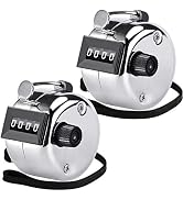 KTRIO Pack of 2 Colors Handheld Tally Counter 4-Digit Number Count Clicker Counter, Hand Mechanic...