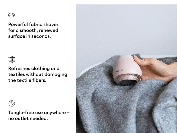 Tangle-free usage, rechargable through USB, renewed surface in seconds