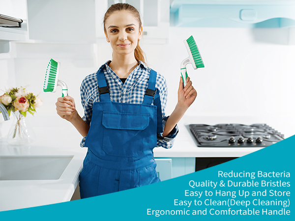 The Scrub Brush Has an Excellence Design Effective,Meet Your Different Cleaning Needs.
