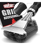 GRILLART Grill Brush and Scraper, Extra Strong BBQ Cleaner Accessories, Safe Wire Bristles 18" Ba...