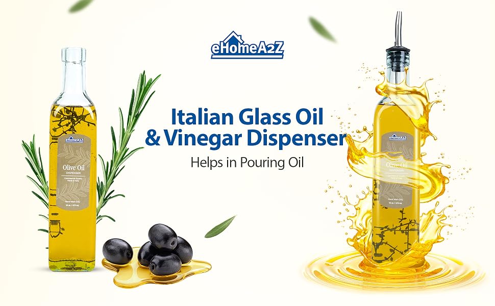 Glass, Helps in Pouring Oil, Oil & Vinegar Dispenser