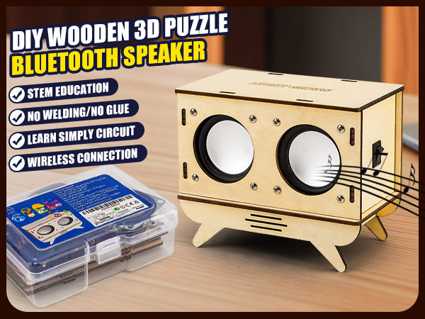 DIY WOODEN 3D PUZZLE BLUETOOTH SPEAKER