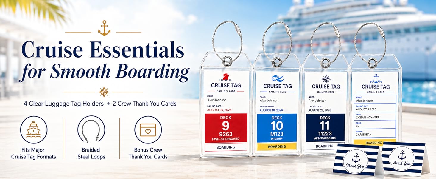 CRUISE LUGGAGE TAG HOLDERS