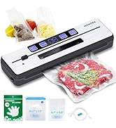 MOMODA Vacuum Sealer Machine with Starter Kit, 80KPa Automatic Food Sealer, 8-in-1 with Disposabl...