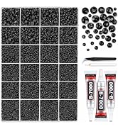 BlissVeritura 32000Pcs Black Jelly Rhinestones for Bedazzling Kit,Mix Sizes Black Resin Flatback ...