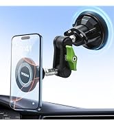 Tmengdao Magnetic Car Phone Holder, Ultra Stable Windshield Phone Mount, Strong Suction Cup & Pow...
