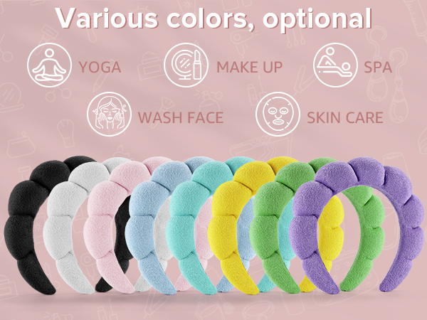 spa skincare headband makeup headband headband for washing face black pink headband