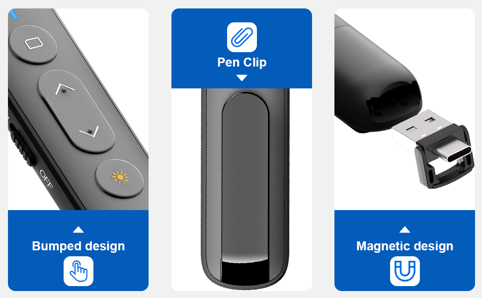 slide clicker with laser pointer for presentations
