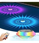 Kitloo 2026 Upgrade Solar Powered Floating Pool Lights(1 Pack), 1800mAh Pool Lights that Float wi...