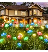 4PK 32LED Solar Garden Lights Outdoor, Mushroom Solar Lights Outdoor, IP65 Waterproof Firefly Lig...