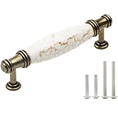 Pxyelec Set of 4 Marble Ceramic Handle Antique Cabinet Door Pull Modern Euro Style Furniture Draw...