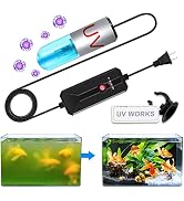 JAHEA Aquarium Clean Light,3W Mini UV Sanitizer Submersible Light with U-V Test Card,Aquarium Wat...