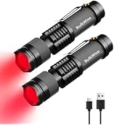 BulkWise Rechargeable Red Light Flashlight LED Single Mode Light 1 Mode LED Torch Scalable Red Fl...
