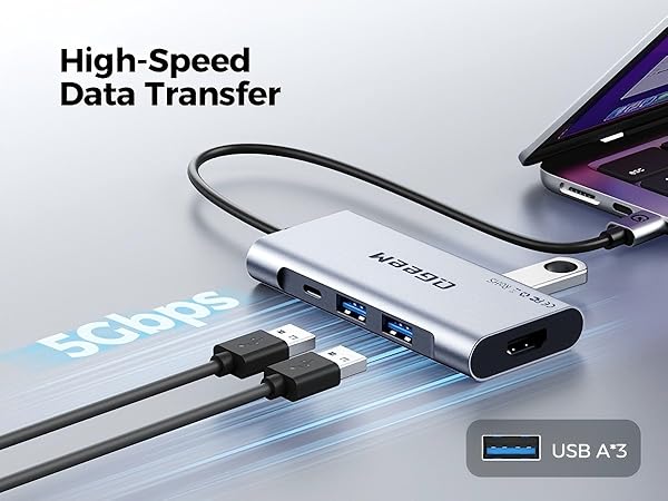 5 Gpbs data transfer hdmi to usb c adapter