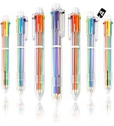 24 Pack Multicolor Pen 0.5mm 6-in-1 Multicolor Ballpoint Retractable Colored Pens for School Offi...