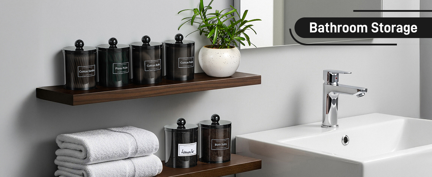qtip holder dispenser bathroom canisters