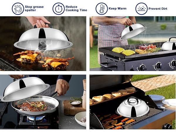 melting dome basting cover cheese griddle round 11 inch lid grill black stone flat top