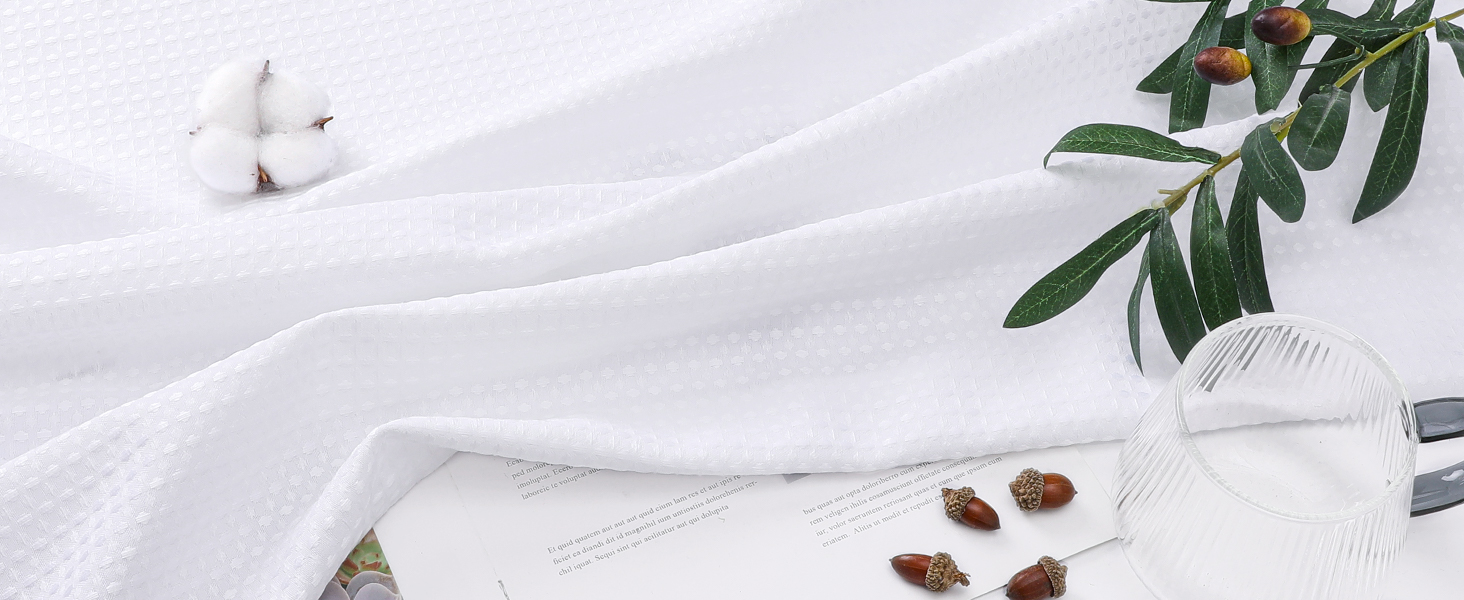 white waffle shower curtain