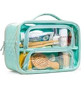 FUNSEED Clear Travel Toiletry Bag for Women, Large Makeup Organizer with Zipper Multiple Compartm...