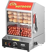 VEVOR Hot Dog Steamer, 28.5QT, 2-Tier Hot Dog Hut Steamer, 86?~185? Temperature Control, Electric...