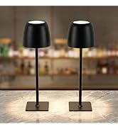 OLISHALIGHT Cordless Table Lamp Rechargeable: Metal & Acrylic 5200mAh Long-Lasting 3 Color Temper...