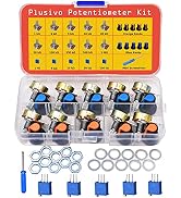 Potentiometer Kit 46 pcs B1K–B1M Ohm Linear Rotary Taper Potentiometer with WH148 Knobs, Multi-Tu...