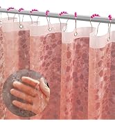 Ga-Geetopia Newest 3D Honeycomb Design - EVA Grapefruit Pink Plastic Shower Curtain Liner, Light ...
