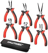 HAUTMEC 6PCS Mini Pliers Set High Leverage Multi Small Pliers Tool Set with Small Needle Nose Pli...