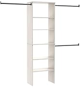 ClosetMaid SuiteSymphony Wood Closet Organizer Kit with Tower, (3) Hang Rods, (5) Shelves (2-Adju...