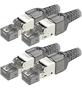 LEENUE RJ45 Cat6A Connector Tool-Free Toolless RJ45 Termination Plug Reusable Shielded for Ethern...