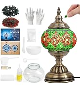 BOHMR DIY Turkish Mosaic Lamp Kit, Stained Glass Table Lamp Making Kit- Easy and Fun, No Experien...
