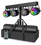 Telbum DJ Disco Lights with Stand, Professional LED Party Light Set, DJ Lighting System DMX512, S...