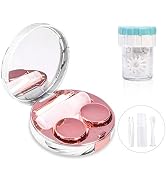 Contact Lens Travel Kit with Cleaner Washer, Portable Contact Box with Mirror Tweezers Remover To...