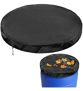 55 Gallon Drum Lid Cover - Water Storage Barrel Cover with Drawstring Waterproof Dust-proof for R...
