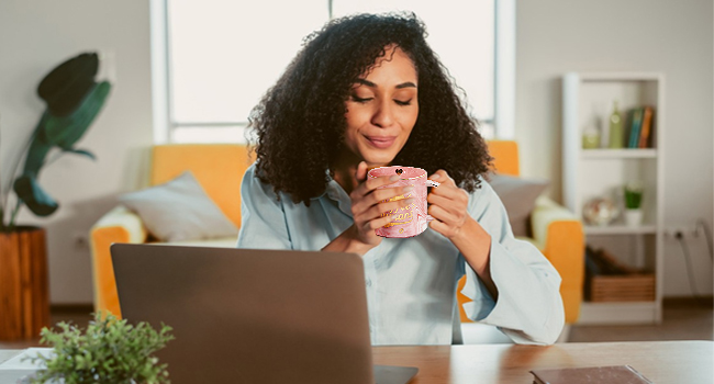 pink coffee mug