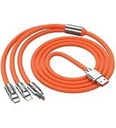 Zhuluck Orange 3 in 1 Multi USB Cable 100W Fast Charging Cable for Various Mobile Phones with Typ...