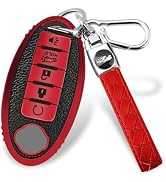 MILD EAST for Nissan 4/5 Button Key Fob Cover, Premium Soft TPU Full Protection Key Case for Alti...