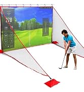 TOBWOLF Golf Hitting Net, 10 x 7ft Heavy Duty Golf Practice Net for Garage with Sandbags, Trainin...