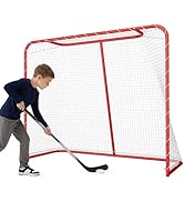 SPOYNAL 54” Street Hockey Goal Net – Steel Hockey Net for Street & Roller Hockey, Indoor Outdoor ...