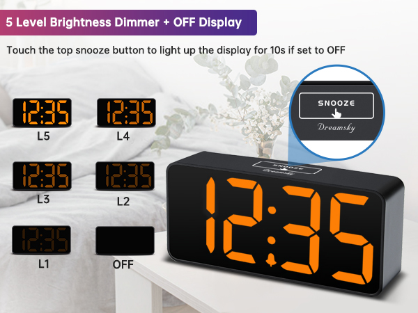 big digital clock with dimmer