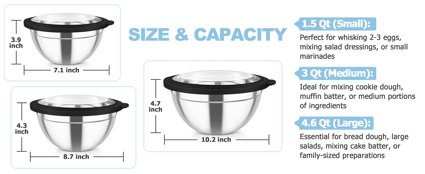 mixing bowls with lids set