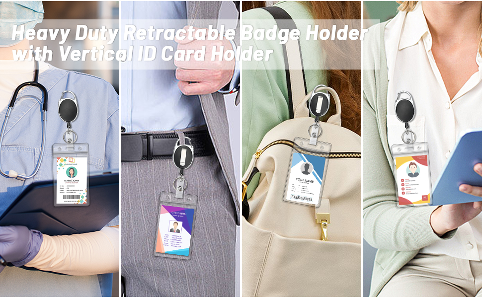 ID Badge Holder with Retractable Badge Reel
