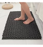 Ruggnovea Small Bath Mat 24x17 Non Slip Absorbent Bathroom Rug for Sink & Shower Thick Washable B...