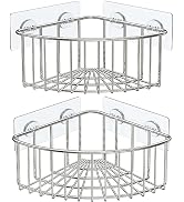 SMARTAKE 2-Pack Corner Shower Caddy Deep Basket Design, SUS304 Stainless Steel, Wall Mounted Bath...