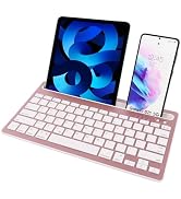 Wireless Bluetooth Keyboard with Integrated Stand, Support Multi Devices for iPhone/iPad/Tablet/P...