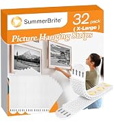 Large Picture Hanging Strips Heavy Duty(XL/16Lbs) 16Pairs/32 Strips Damage Free Wall Sticky Pictu...