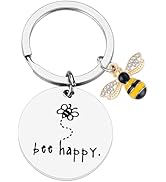 PLwelth Bee Keychain for Women Men Cute Bee Keyring for Teacher Students Thank You Graduation Bir...