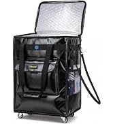BALEINE Reusable Grocery Bag on Wheels, Foldable Rolling Tote Bag | Double-Layer PP, 360° Swivel ...