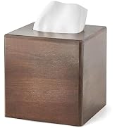 Mkono Tissue Box Cover Square Open-Bottom Wood Tissue Box Holder Decorative Facial Cube Organizer...