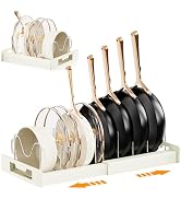 Dayacoco Pot and Pan Organizer, Expandable Pot Organizers Inside Cabinet | Pots and Pans Organize...